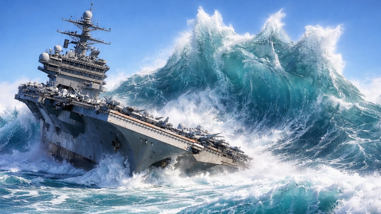 USS Kitty Hawk (CV-63) vs Monster Waves | Legendary Supercarrier vs Ocean’s Wrath