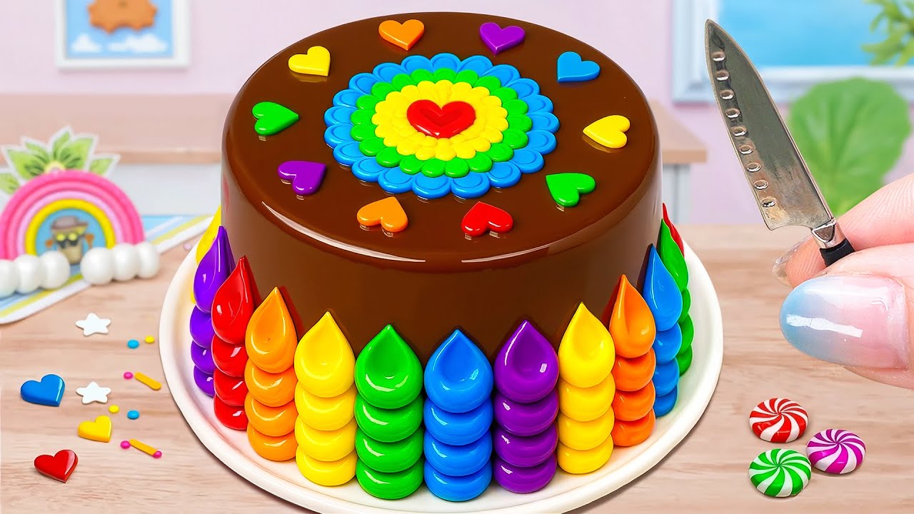 Stunning Rainbow Heart Chocolate Cake 🍫❤️ Must Try Mini Cake Decorating Ideas 2025 🌈 Mini Wonderful