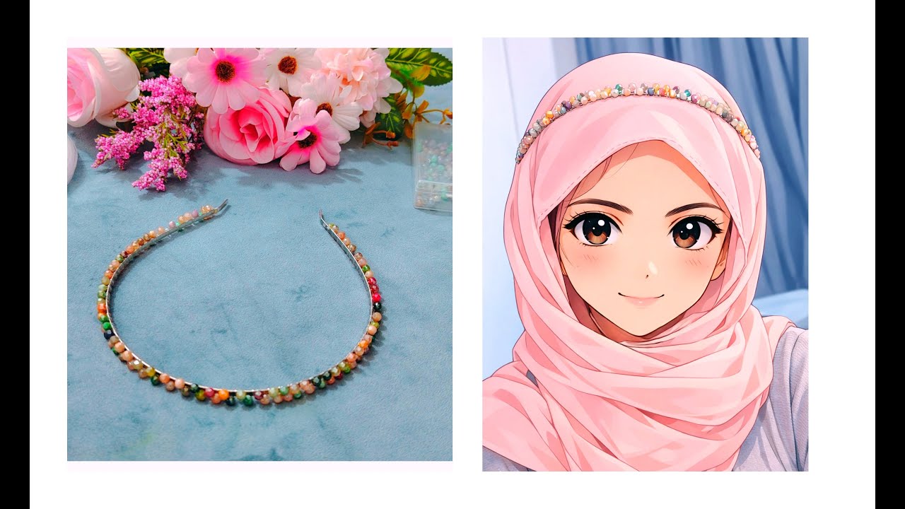 طوق شعر بالخرز الكريستال 🎨💎✨شرح سهل ونتيجة أنيقة #أفكار_خرز #طوق_شعر #اكسسوارات_شعر #خرز_يدوي #خرز 