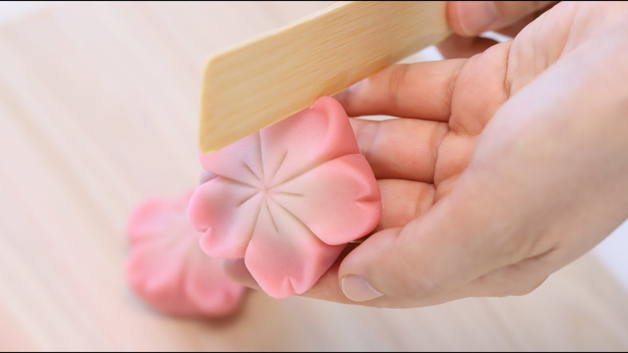 How to make Japanese Traditional Candy Art Wagashi Nerikiri Sakura【Cherry Blossom Flowers】