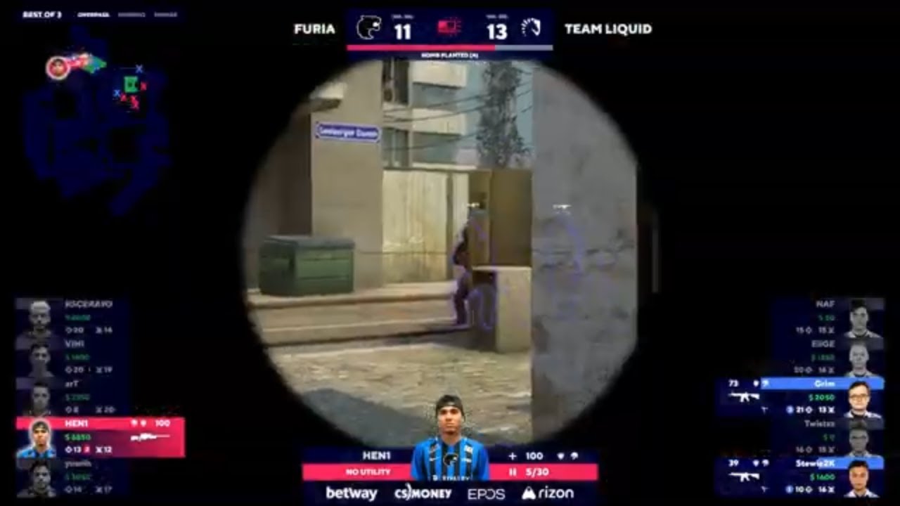 HEN1 AWP 1v4!! CS:GO (Furia vs. Team Liquid)