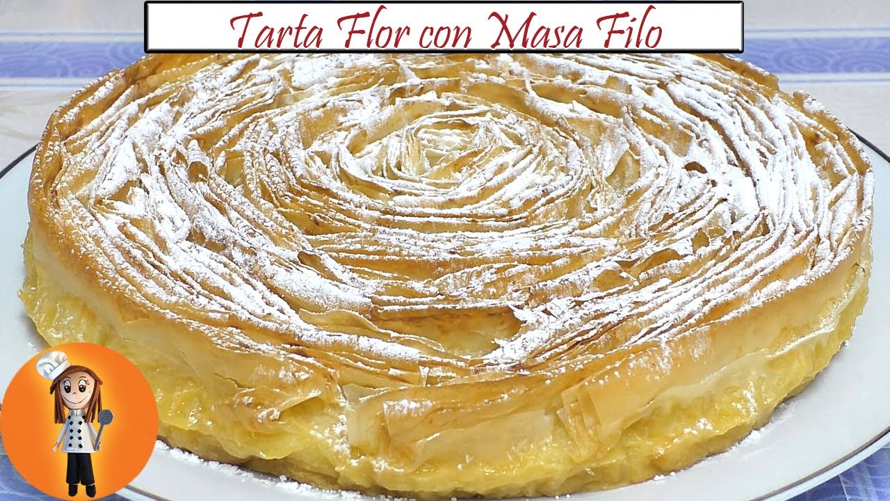Tarta Flor con Masa Filo | Receta de Cocina en Familia