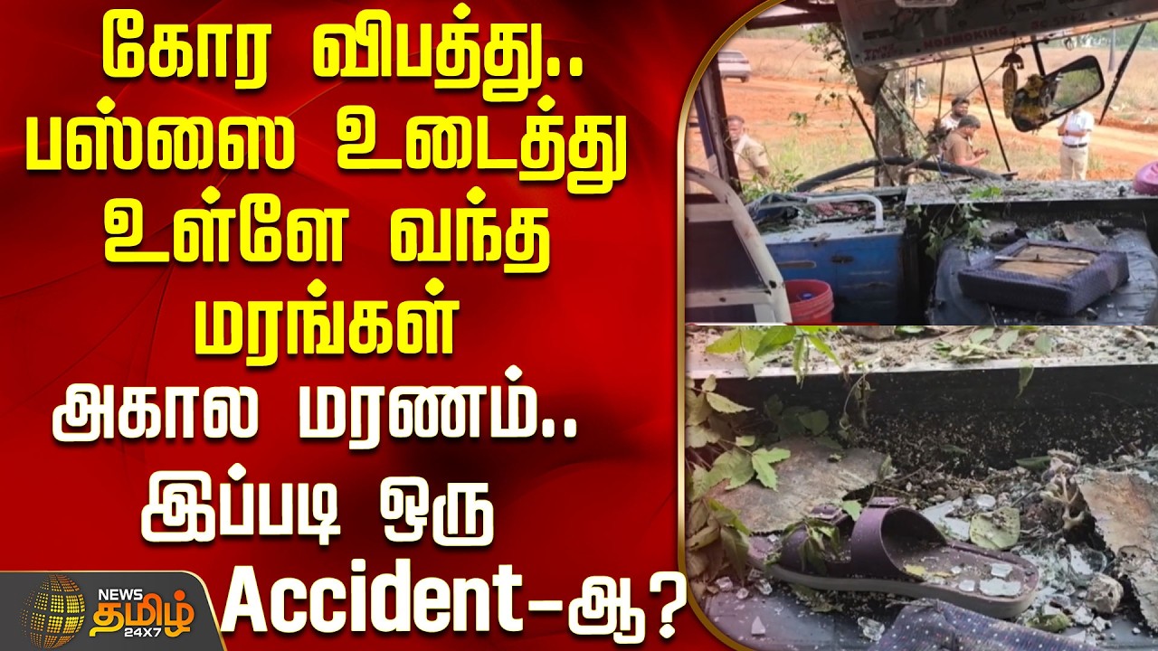 Thoothukudi Bus Accident | கோர விபத்து.. பஸ்ஸை உடைத்து உள்ளே வந்த மரங்கள் - அகால மரணம்