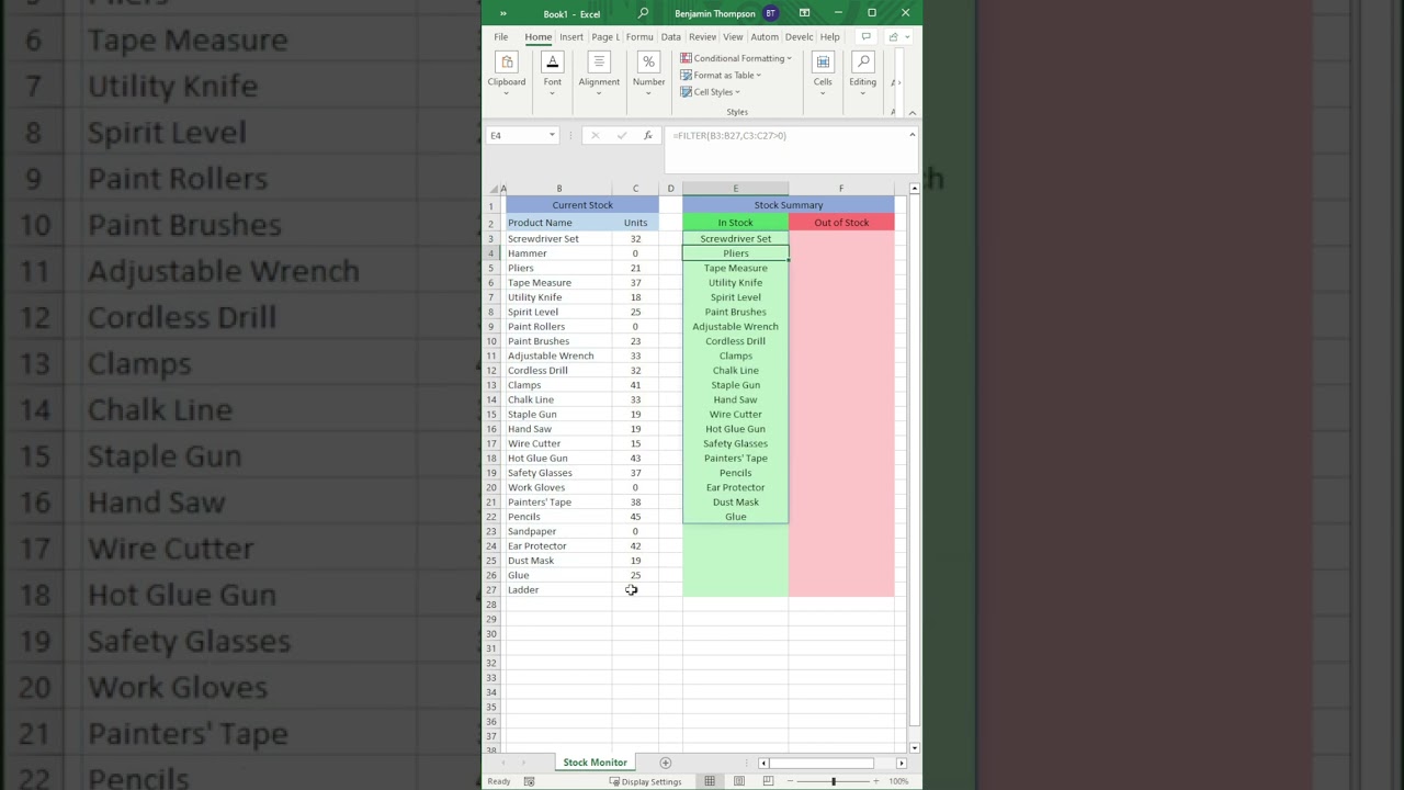 How do I monitor inventory in Excel? #exceltips #exceltutorial