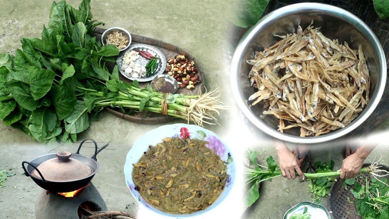 গ্রামের খাঁটি স্বাদে ডাটা কাঠালের বিচি দিয়ে কাচকি শুটকি রান্না | Village Kitchen | Mia Bari Kitchen