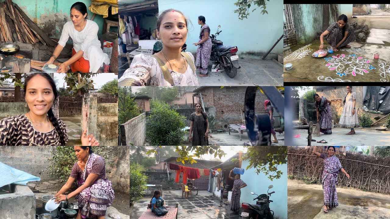#DIML అమ్మ తిట్టేస్తుంది🙆🏼‍♀️పల్లెటూరిలో అమ్మతో ఉదయం నుంచిసాయంత్రం వరకు ఇంటిపనులు|Village Lifestyle 