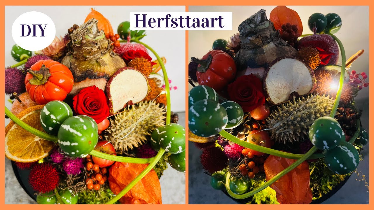 Herfst taart 🌳🍂🍁| Cursus Bloemschikken #319  | Carlein Tukkers