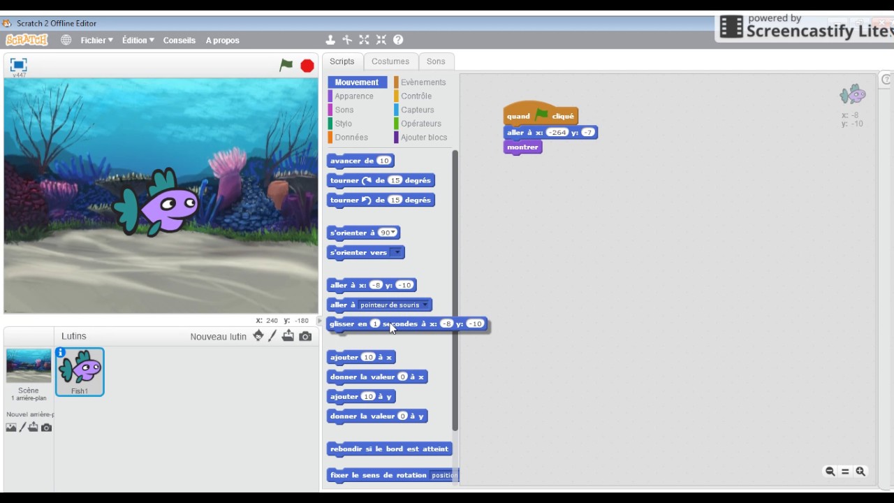 SCRATCH: Comment créer un histoire avec - 1 - animation et dialogue