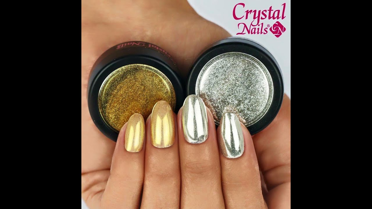 Gold and Silver Chrome Nails with ChroMirror Chrome Pigment Powders - Step-By-Step Video Tutorial