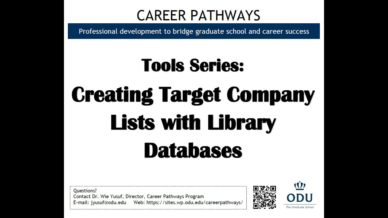 Tools Series:  Creating Target Company List with Library Resources