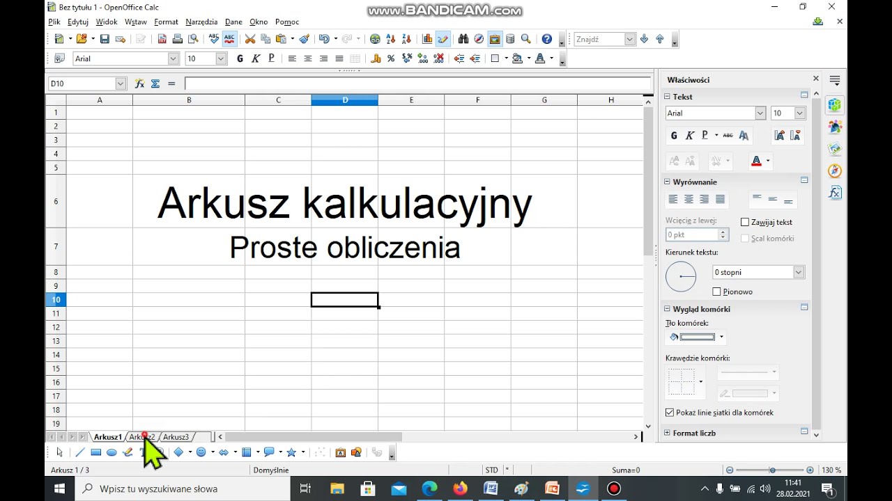 SP2 Nysa - Open Office - Arkusz kalkulacyjny - Proste obliczenia