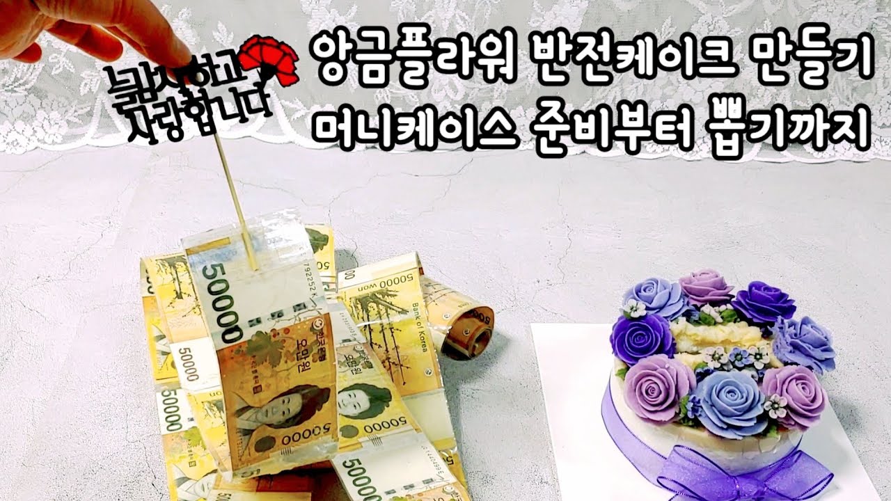앙금플라워 반전 케이크 돈 케이크 만들기