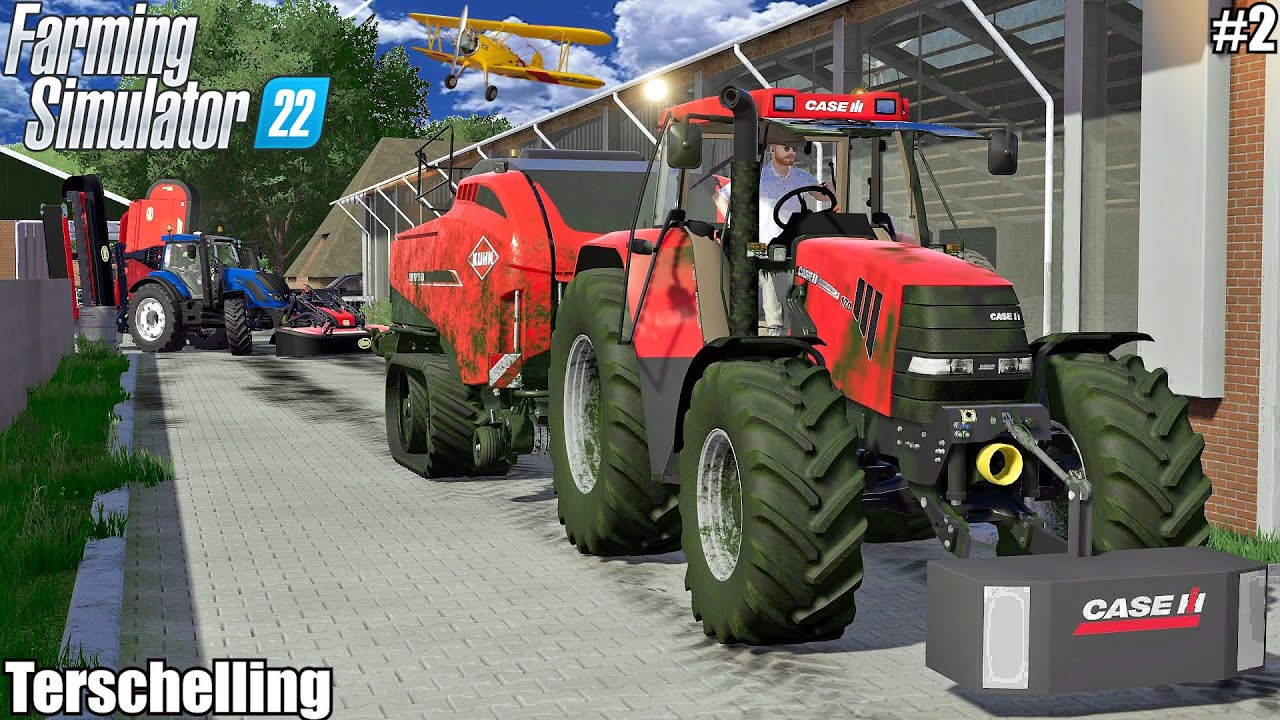 MOWING, BALING and Collecting GRASS bales│Terschelling│FS 22│Timelapse 2