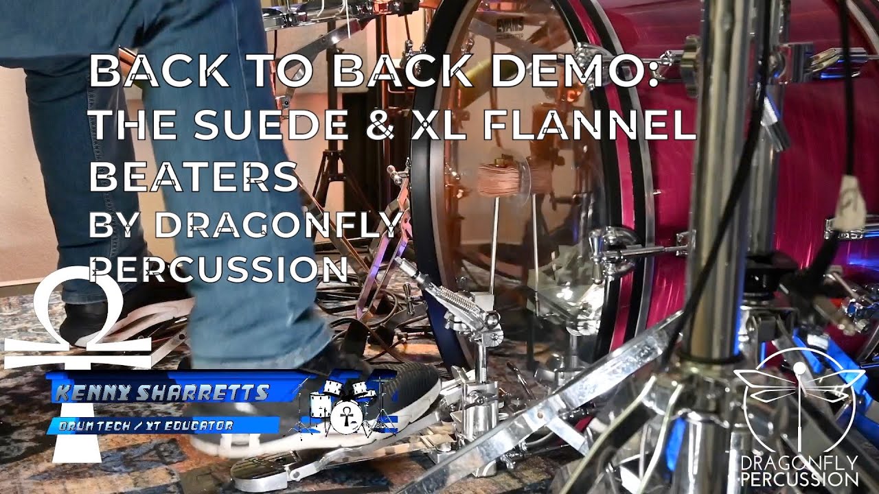 BACK TO BACK DEMO & REVIEW:  2 NEW ALT MATERIAL BASS DRUM BEATERS FROM DRAGONFLY PERCUSSION
