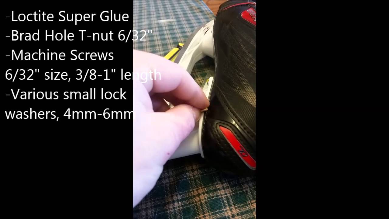 Repairing ice hockey skate rivets with screws