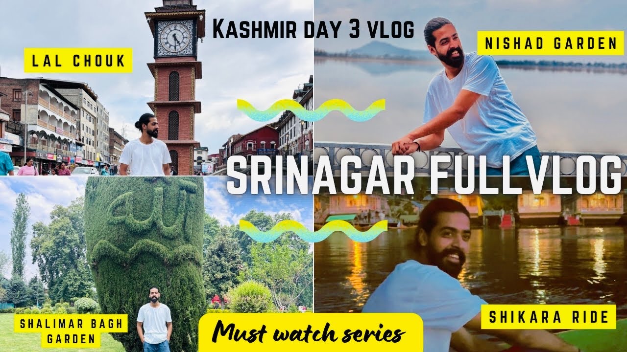 Shikara Ride In Srinagar | Shalimar bagh Mughal garden , Nishad Garden | kashmir Day 3 Vlog