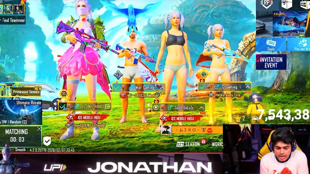 JONATHAN IS BACK || ULTIMATE ROYAL || BGIS GRIND || BOOM BAAM || 🥷 @JONATHANGAMINGYT @LoLzZzGaming 