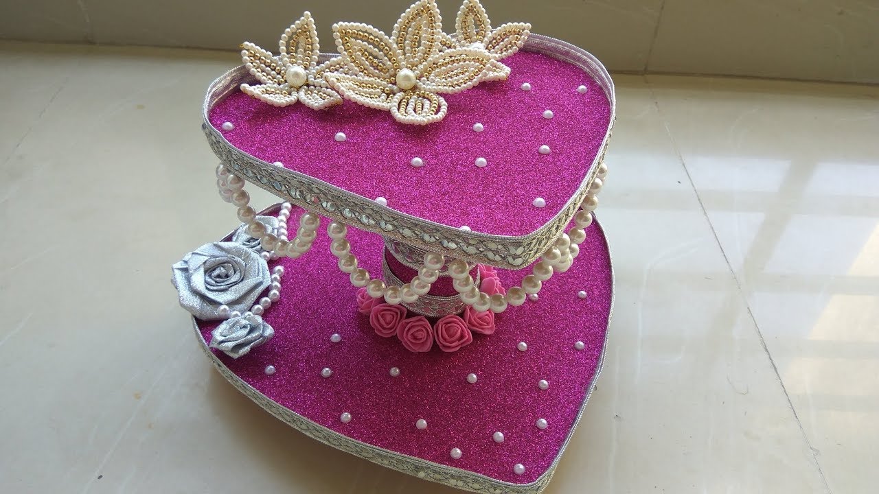 DIY | Heart shaped WeddingTray | Engagement ring platter | Best out of waste