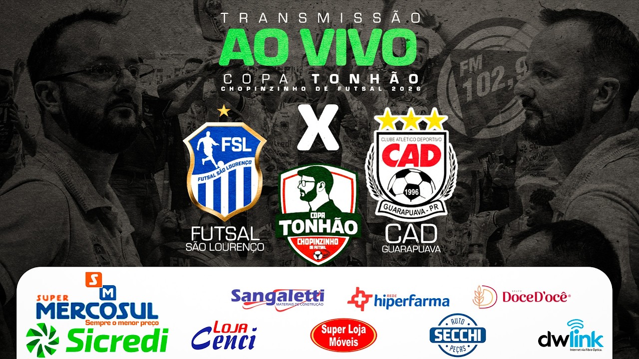 AO VIVO | Futsal São Lourenço/Casa do MDF 🆚 CAD Guarapuava | 10º Jogo | Copa Tonhão Chopinzinho