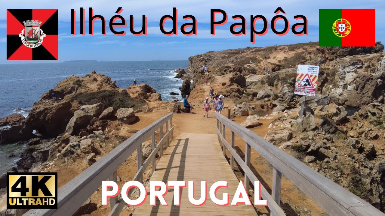 Caminhando em Ilhéu da Papôa, Peniche, Portugal 🇵🇹 4K virtual tour. Walking in Portugal.