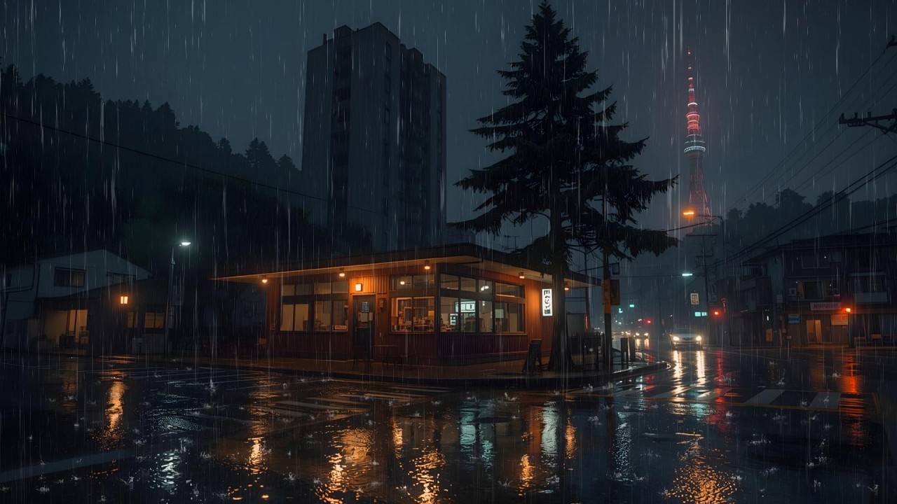 Rainy Midnight Anime ☔ Gentle Lofi Beats for Peaceful Sleep