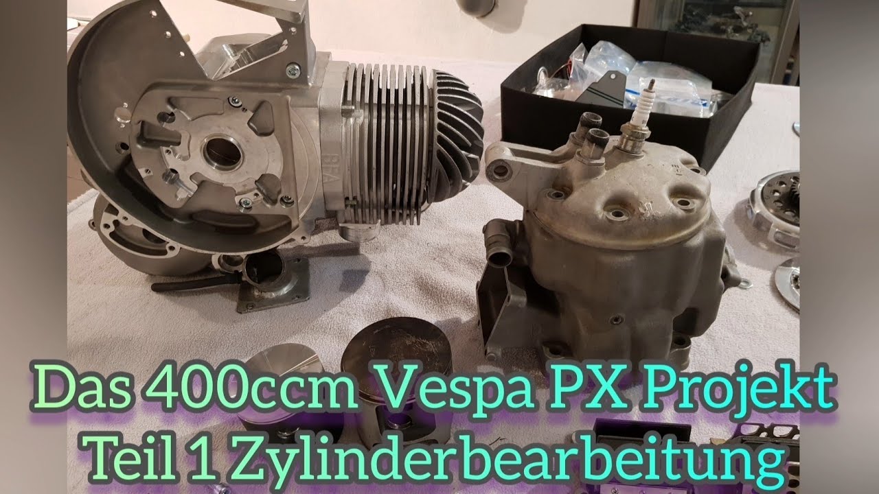Vespa PX mit Honda CR500 Zylinder (das 400ccm Projekt Teil 1 Zylinderbearbeitung)