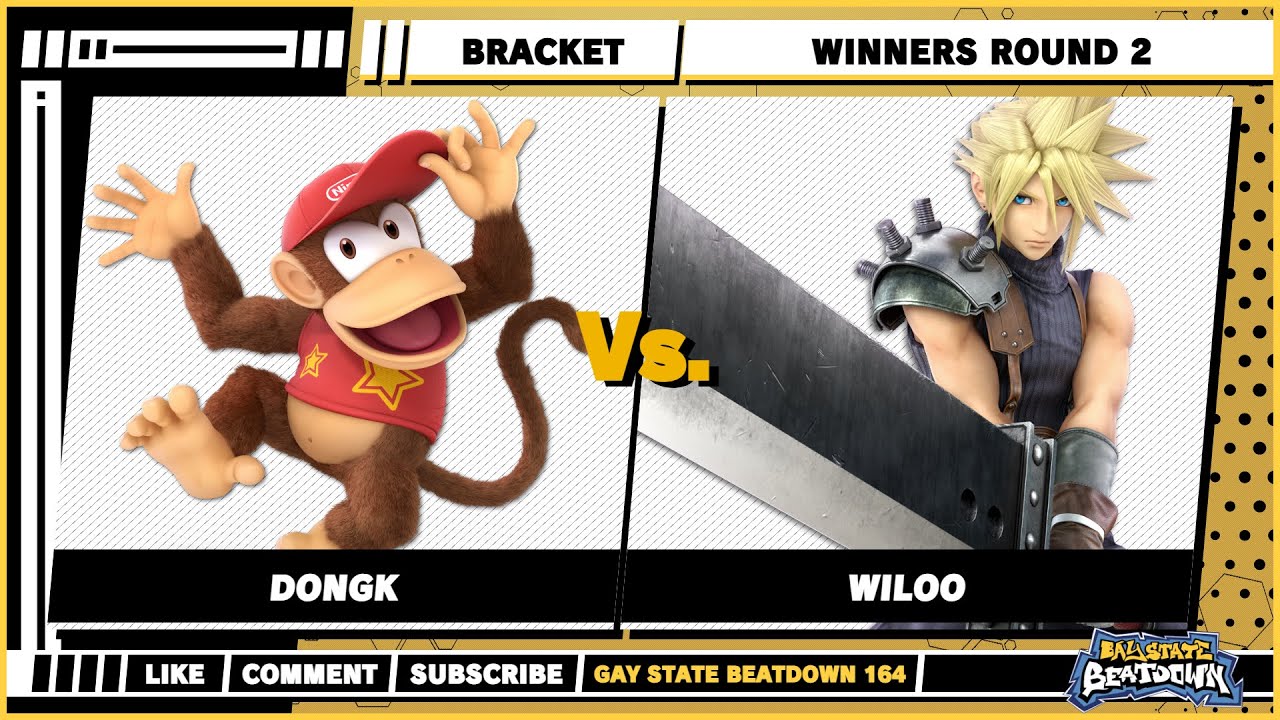 Gay State Beatdown 164 - Winners Round 2 - DongK (Diddy Kong) VS Wiloo (Cloud) - SSBU Singles
