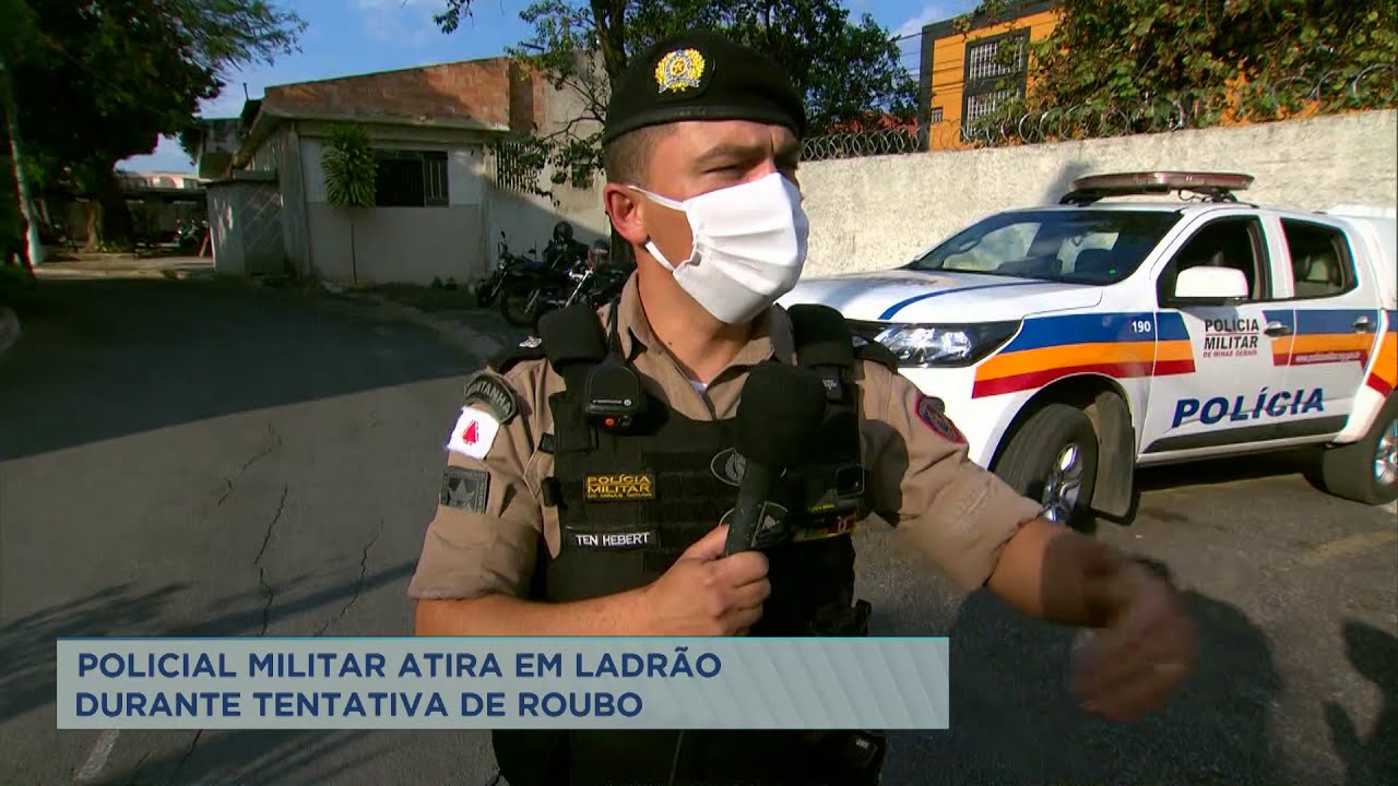 Policial militar atira em ladrão durante tentativa de assalto em BH