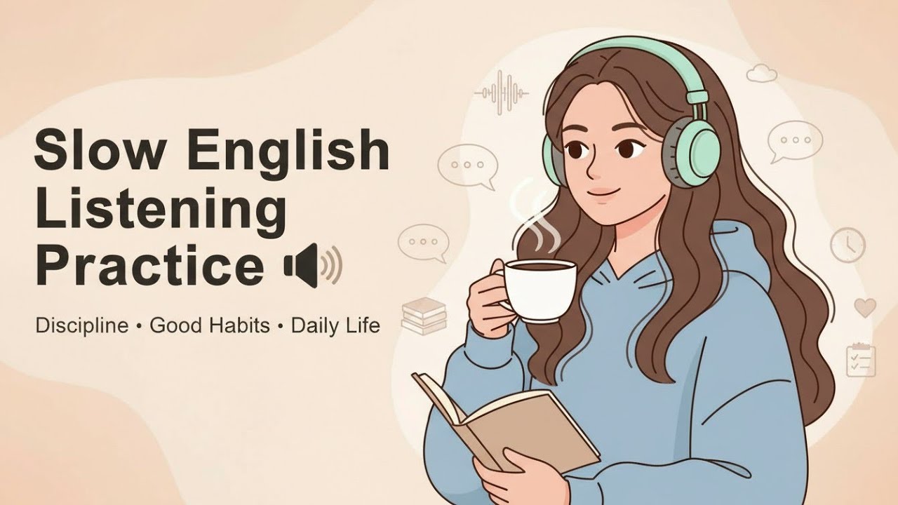Slow English Listening Practice 🎧 | Discipline & Good Habits | A1 English 