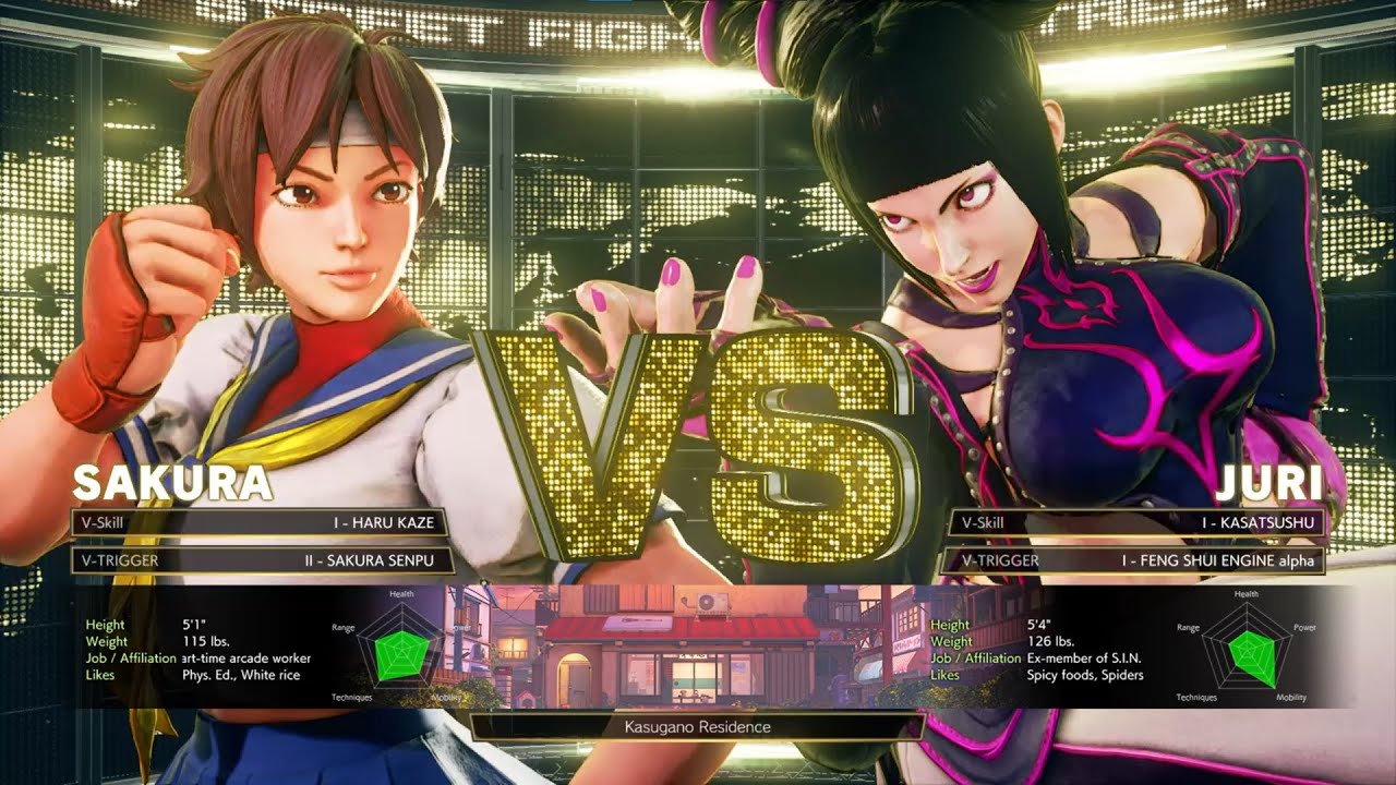 STREET FIGHTER V - Sakura VS Juri (Hardest / CPU level 8)