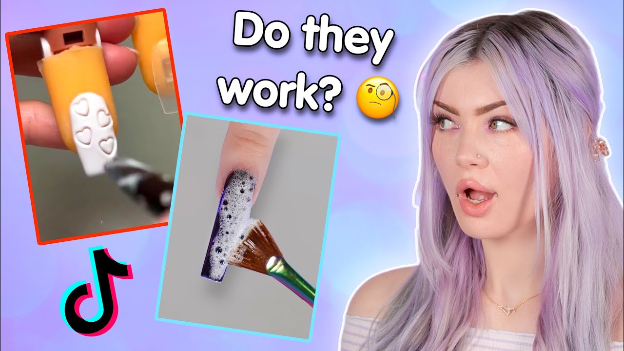 Тестирование лайфхаков и дизайнов нейл-арта в стиле Tik Tok