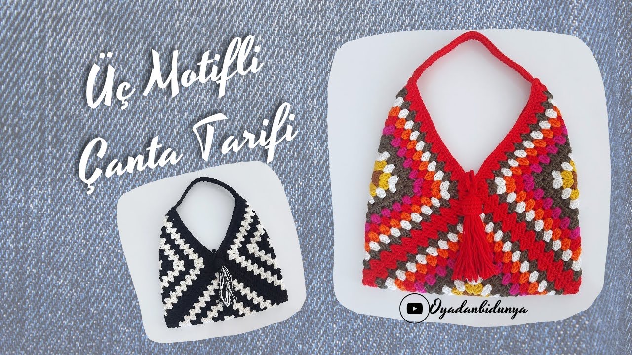 Üç Motifli Örgü Çanta Yapımı #tığişi #motif #hanimdilendi