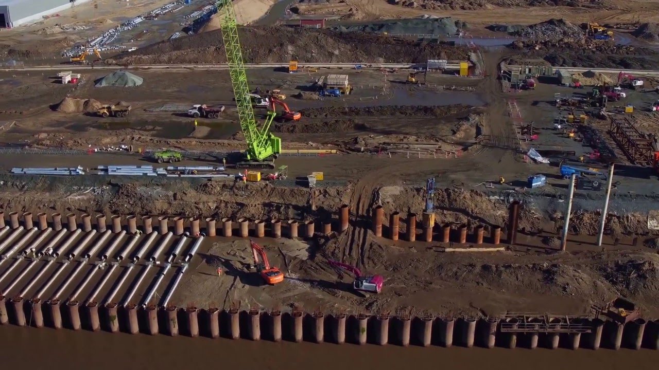 Alexandra Dock - latest drone footage of enabling works