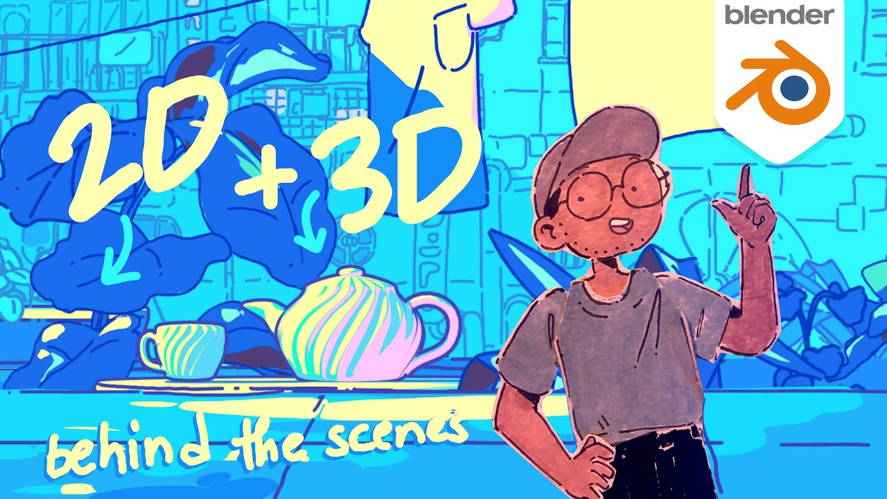 Как была создана эта 2D/3D-анимация — Введение в Blender greasepencil и советы для начинающих