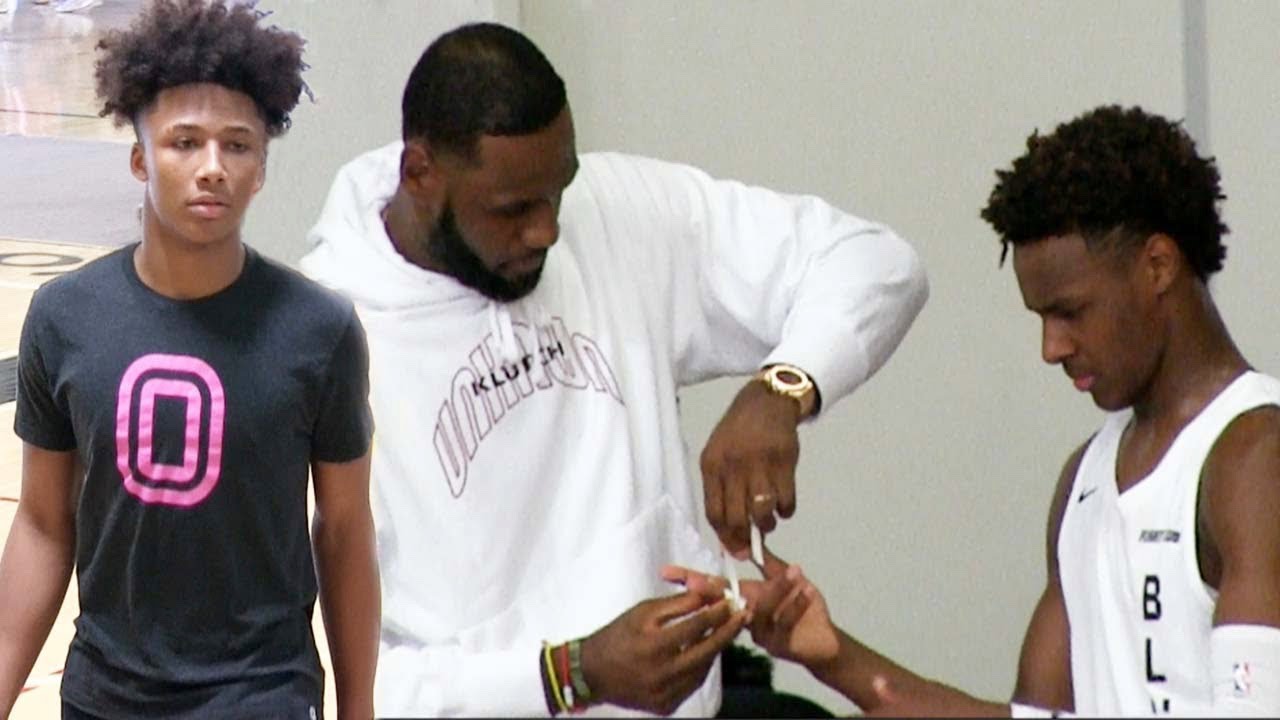 Mikey Williams Shows Up to watch Bronny James and his old Blue Chips team