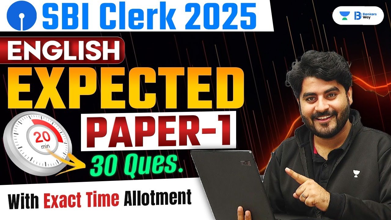 SBI CLERK 2025 | SBI CLERK ENGLISH EXPECTED PAPER 1 | English by Vishal Sir