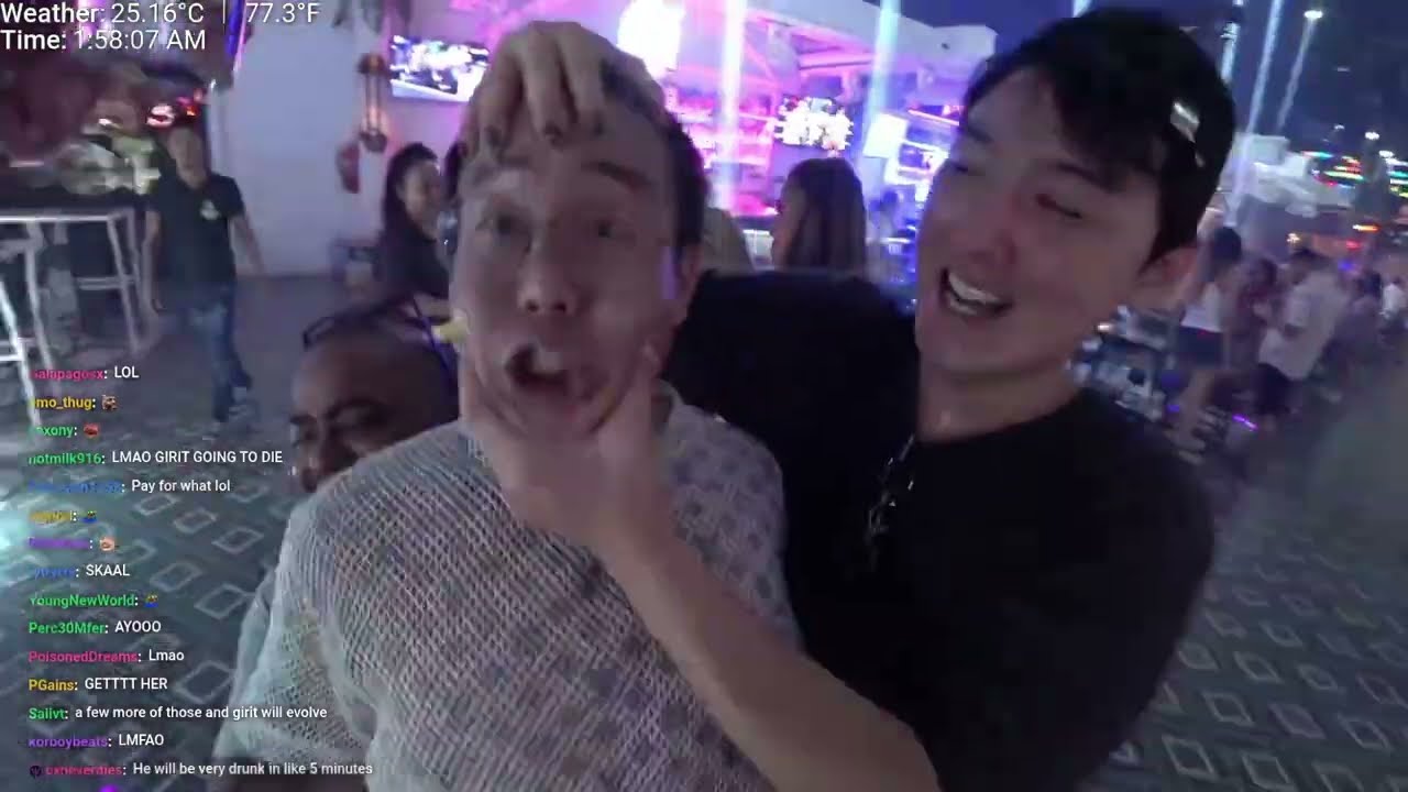 ice poseidon party's hard in the club in Pattaya Thailand with joel and girit