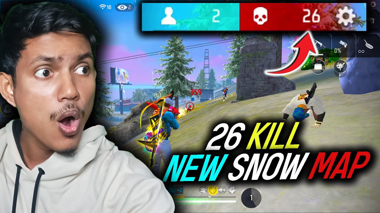 Nowa mapa Snow, 26 zab&oacute;jstw | Najlepsza rozgrywka w Free Fire | Papa Gamer