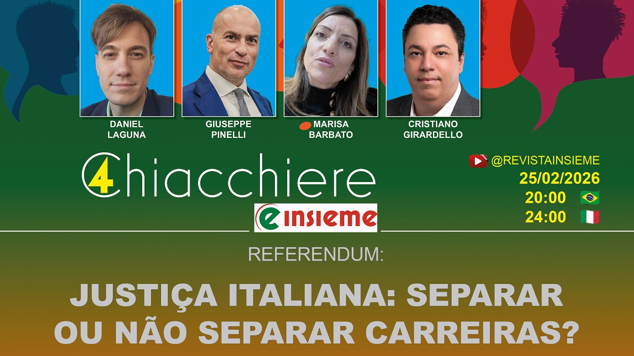 INSIEME AO VIVO | Referendum sobre a Justiça Italiana: razões do “SIM” e do “NÃO”
