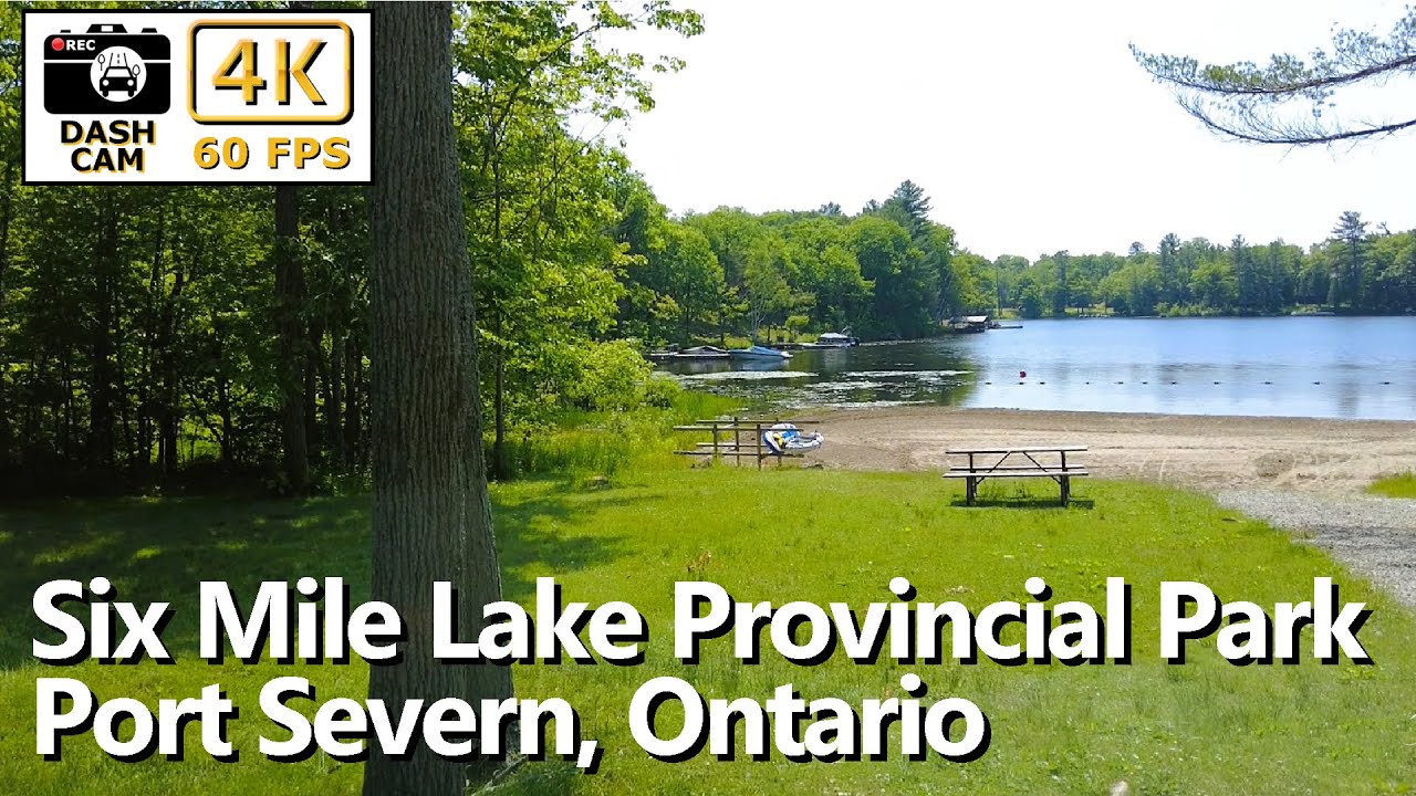 4K Drive: Six Mile Lake Provincial Park, Port Severn, Ontario | Lakeside Serenity on Wheels 🚗🍃