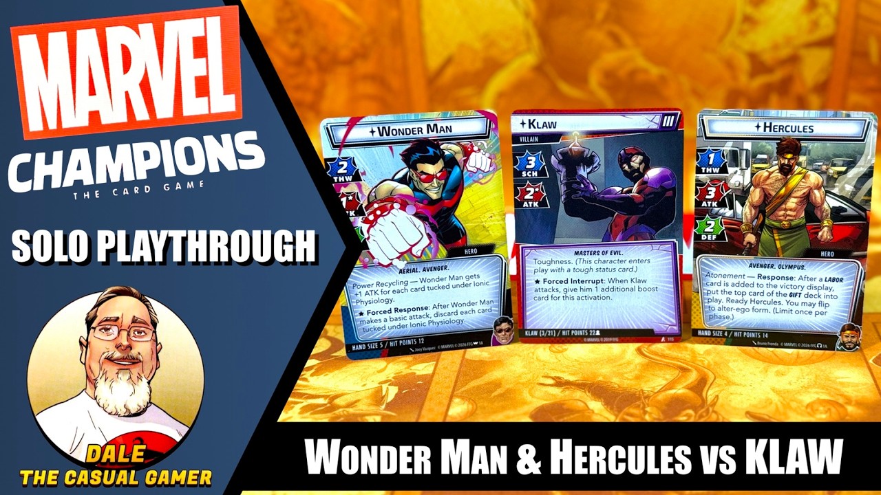 MARVEL CHAMPIONS Wonder Man & Hercules vs Expert Klaw  |  Solo Playthrough  |  Fantasy Flight Games