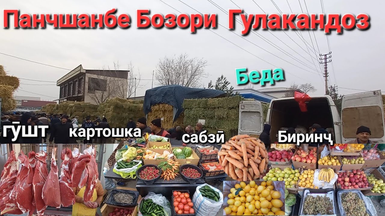 Панчшанбе Бозори Гулакандоз нарху навои махсулотхои дехкони дар нохияи Ч.Расулов