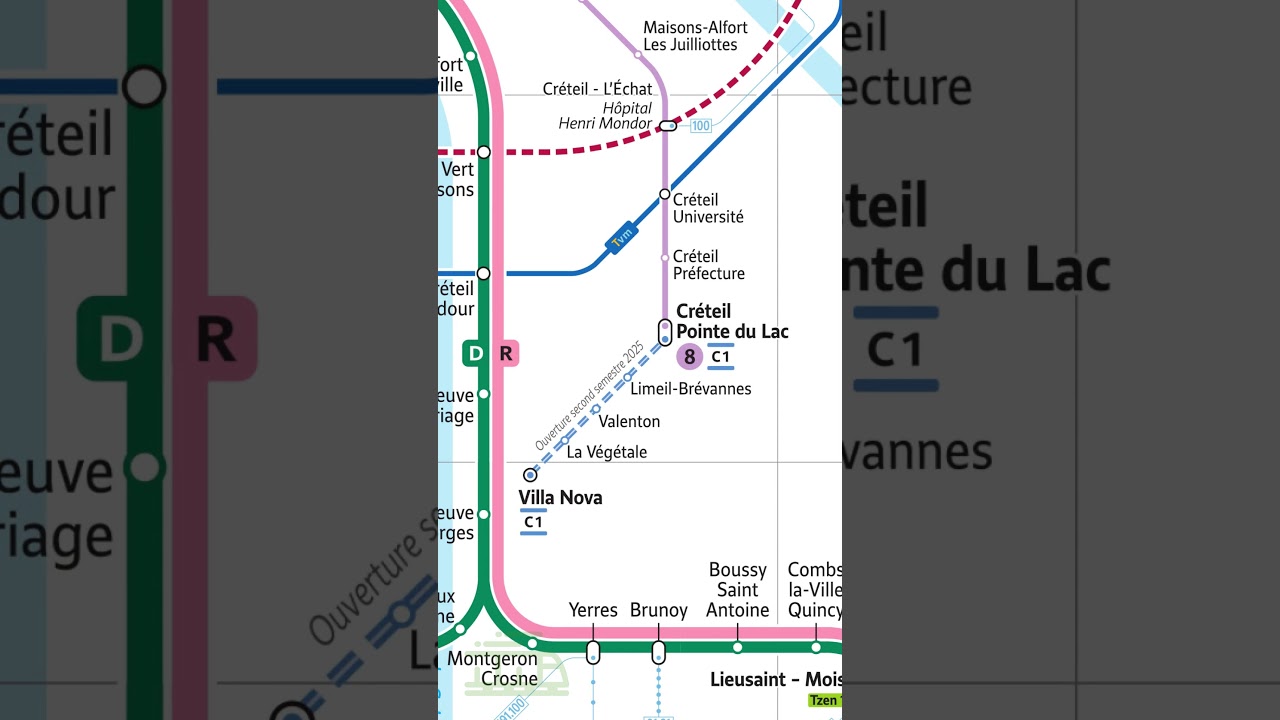 Mise &agrave; jour de janvier 2025 de la carte des m&eacute;tros et des RER - En passant #idfm #carte #tram #train
