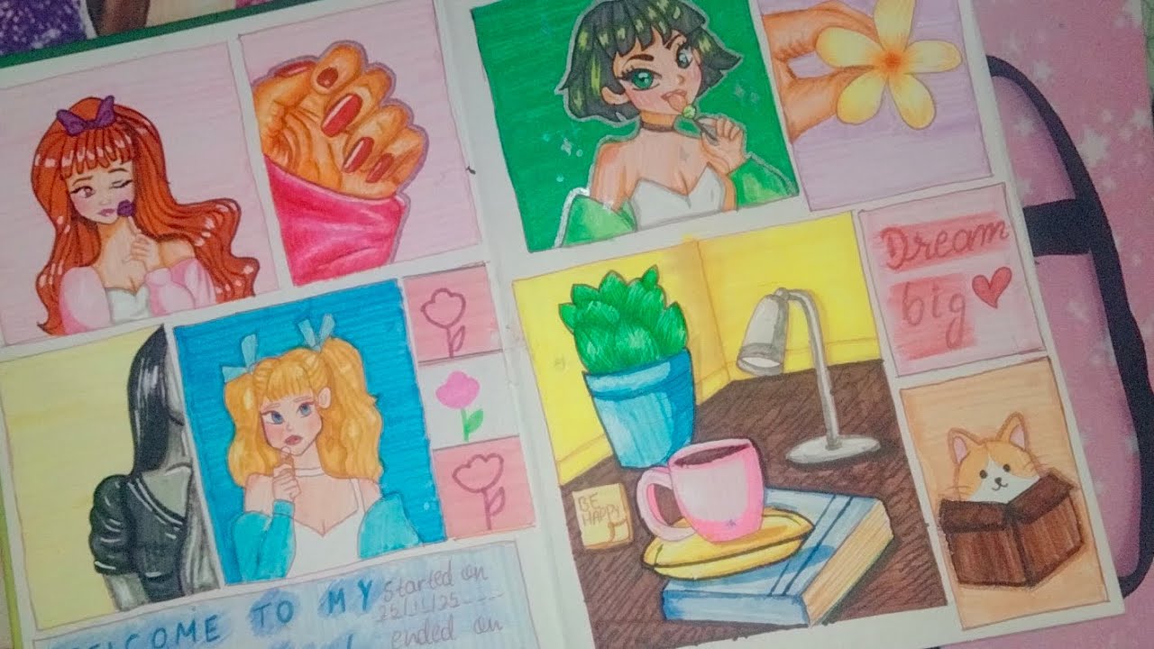 Showing my artworks of 2025 | organizing my markers and filling my sketchbook page