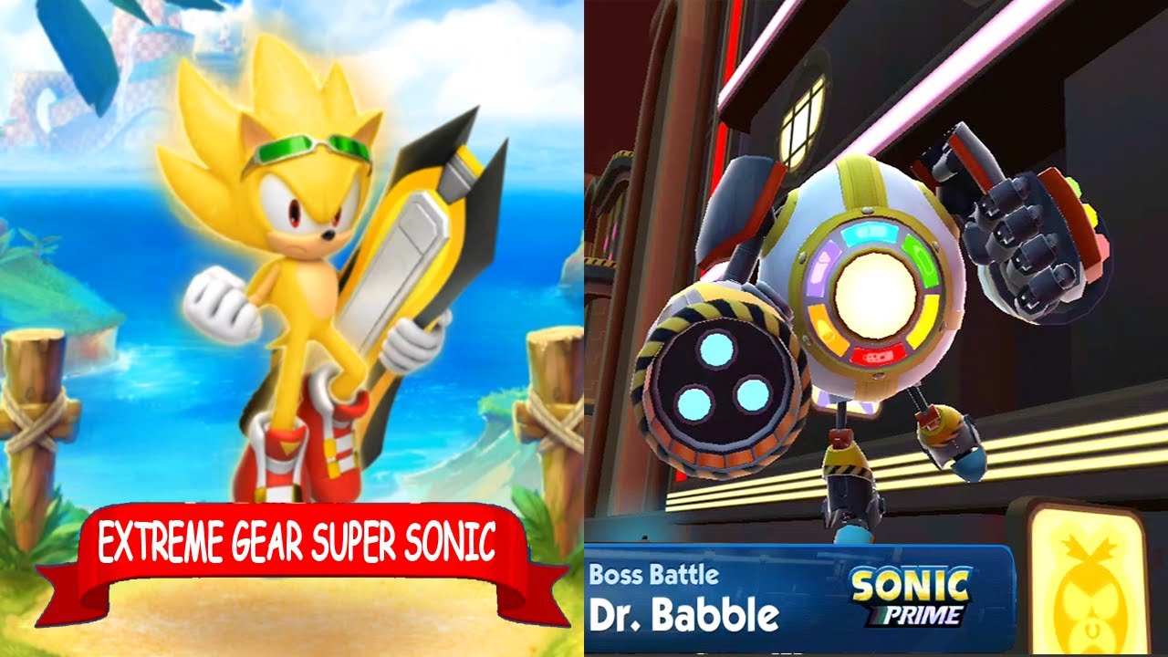 Sonic Dash - Extreme Gear Super Sonic vs New Dr Babble Boss Battle Update All 118 Character unlocked