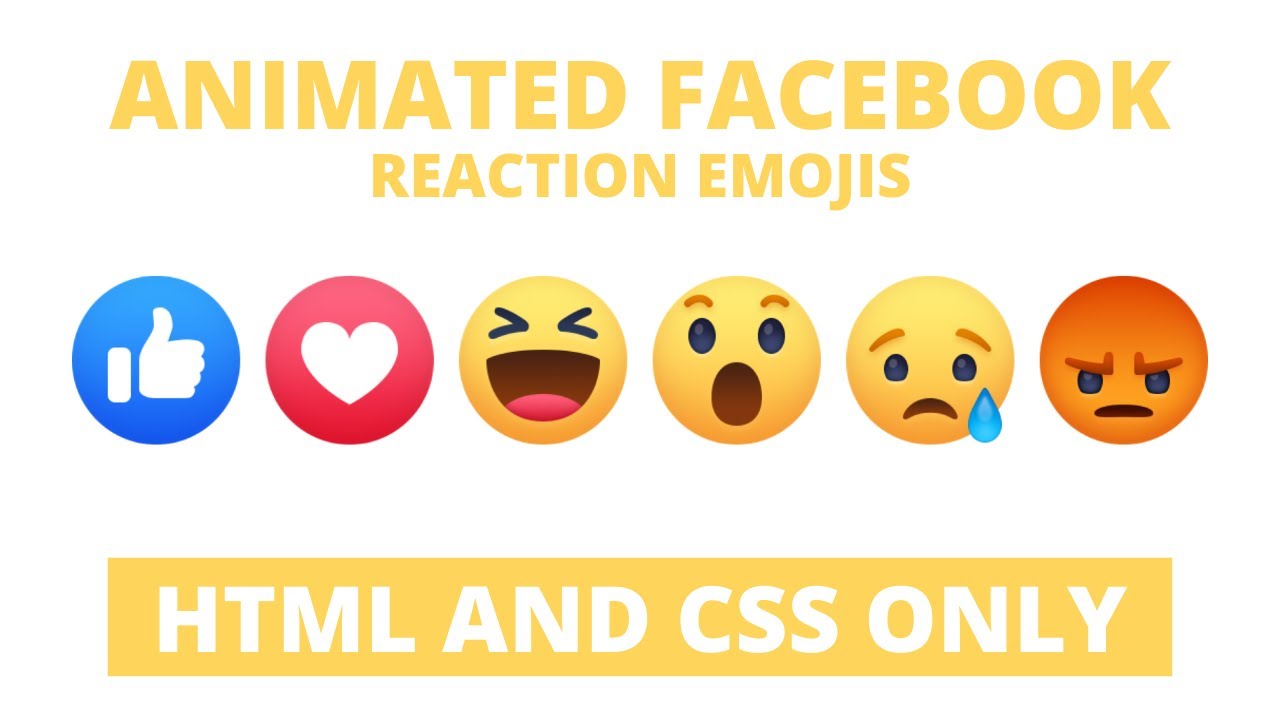 Facebook Wow Reaction using HTML & CSS | Facebook Reaction Emojis