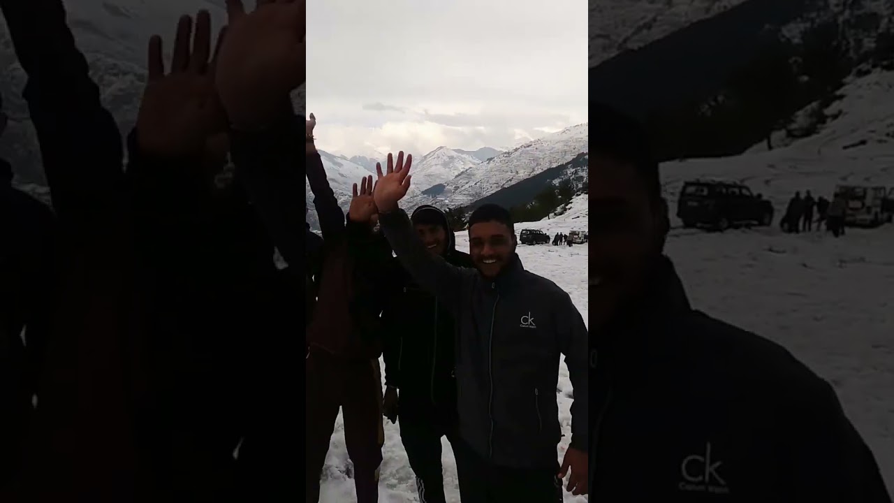birthday celebration in tha snow at bhanjraru helipad ❤️🏔️☃️🎂🎉🎉