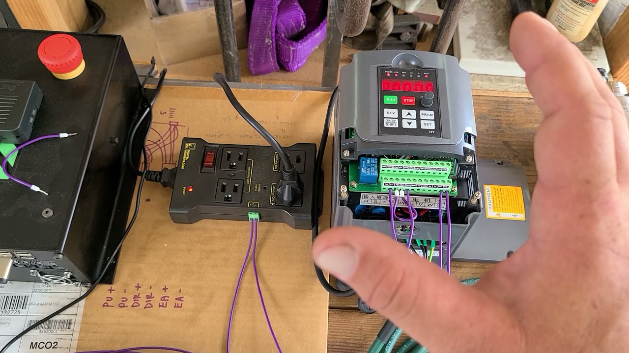 Onefinity CNC - Controlling a Huanyang VFD & IOT relay.