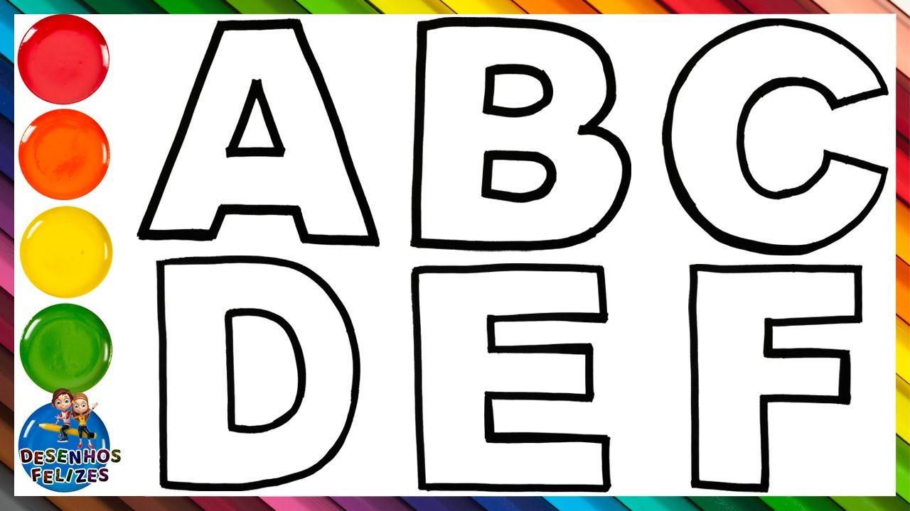 Desenhar E Colorir o Alfabeto em Inglês 🔠🌈 Aprender as Letras e as Cores 🇦-🇿 Desenhos para Crianças