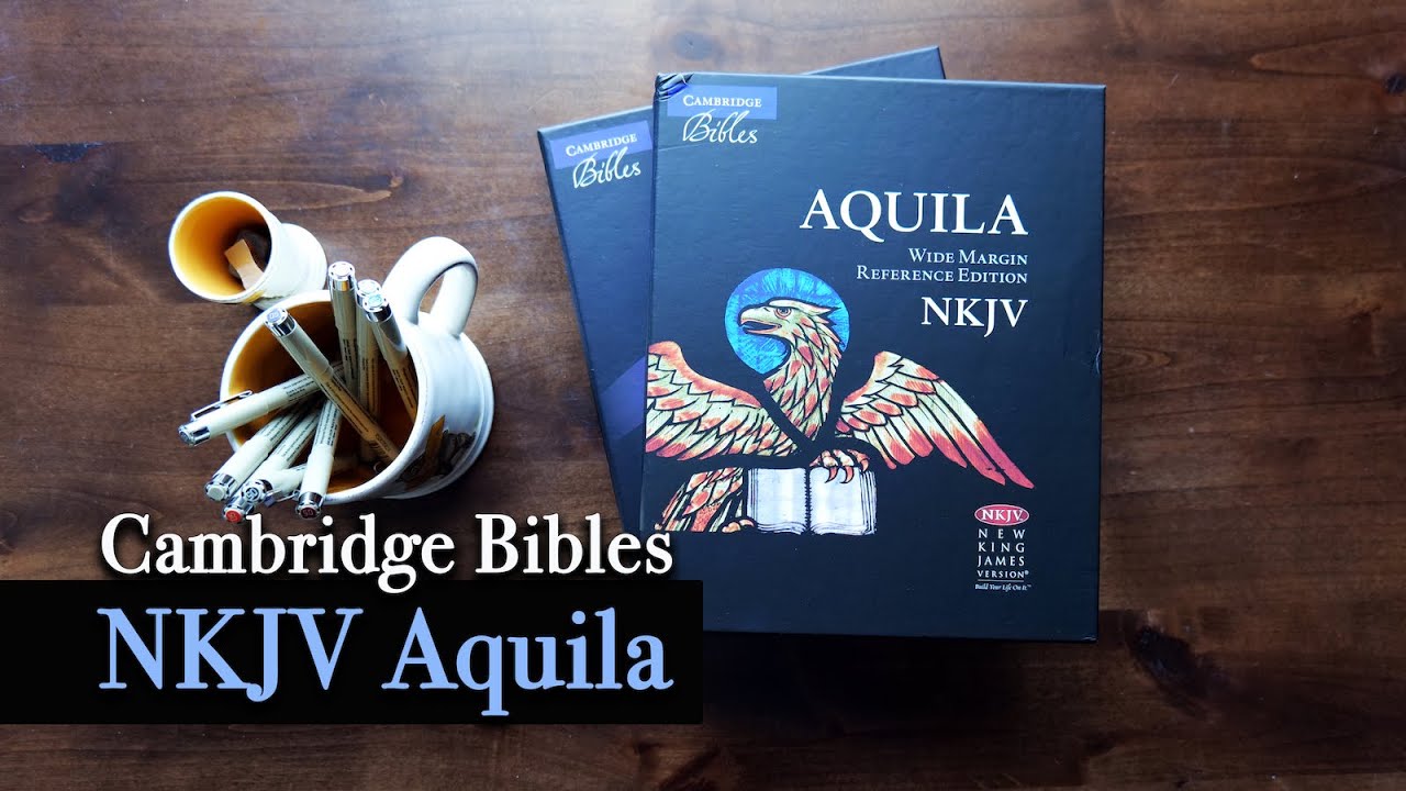 Cambridge NKJV Aquila Wide Margin Reference Bible | Black Calf Split Leather